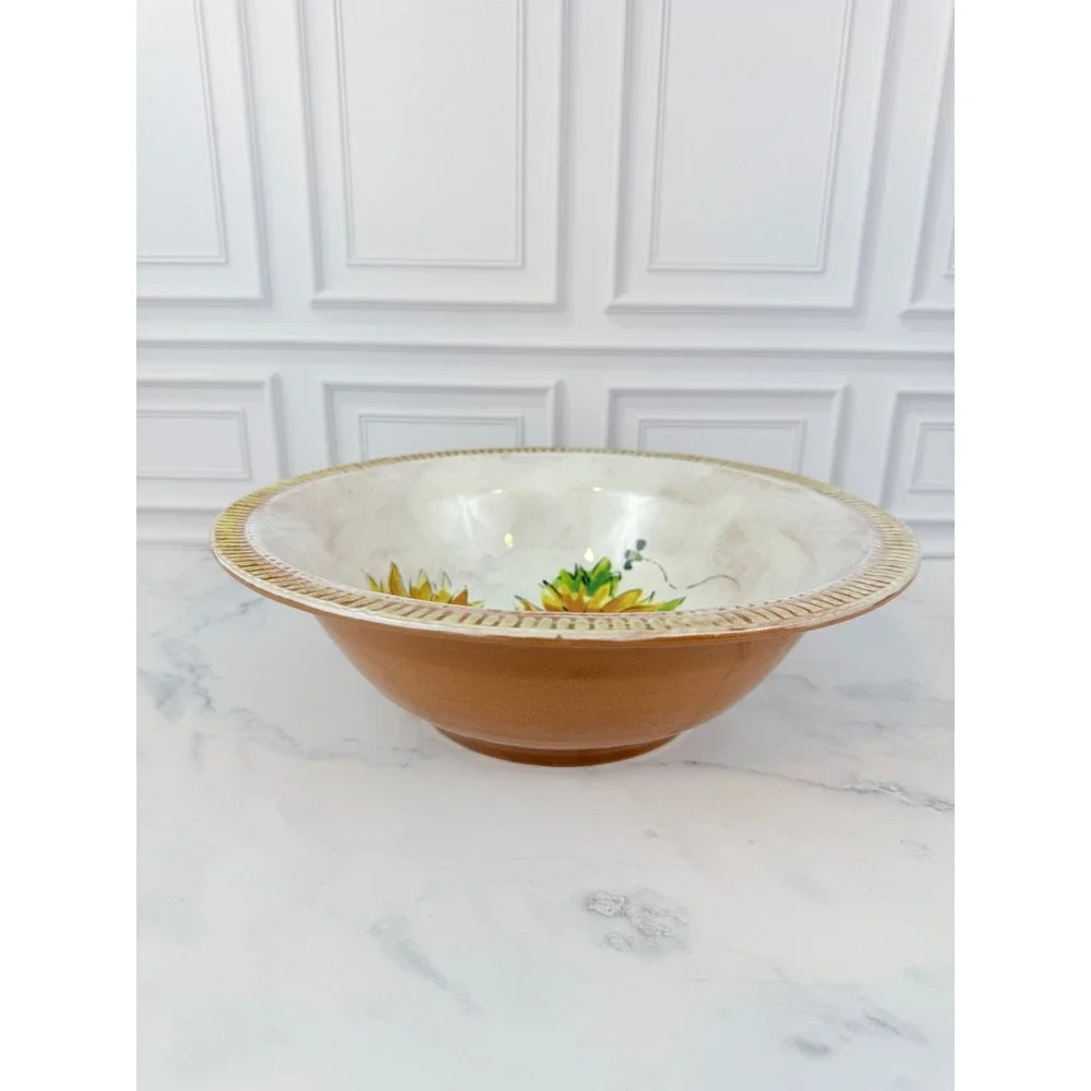 VTG Pottery Barn Stoneware Sunflowers 12 3/4